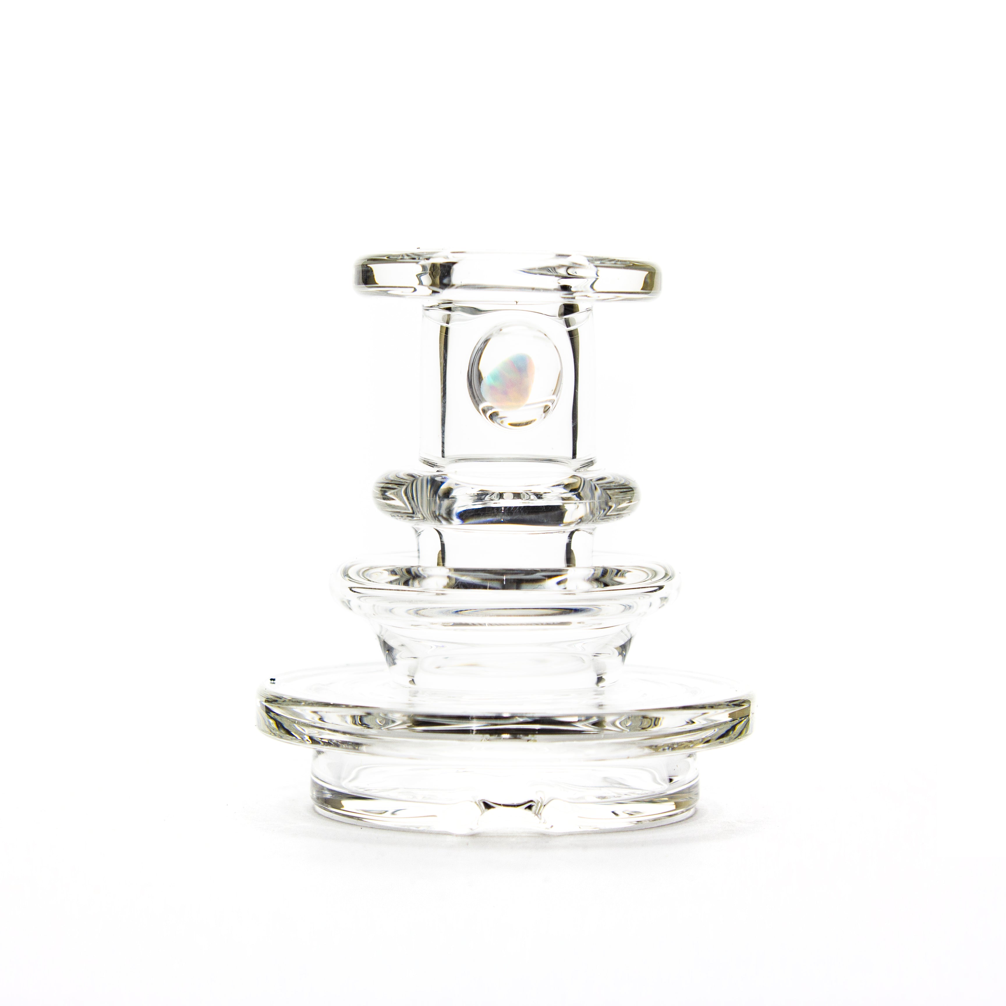 Charlie Shaw Glass Clear Opal Peak Dry Top Attachment #CSG27 - Planet Caravan